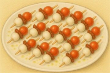 Mini-brochettes tomate-mozza