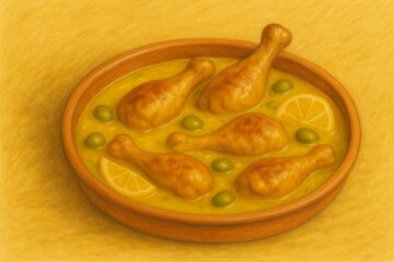 Poulet au citron et aux olives inspiration tajine