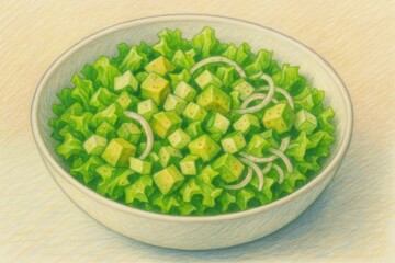Salade croquante laitue, avocat et concombre